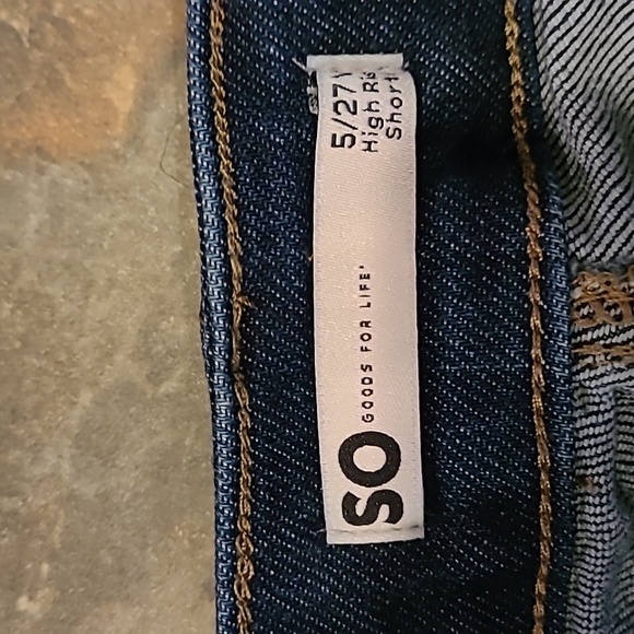 SO Brand Stretch Denim Distressed Shorts High Rise Shortie 5/27 - Picture 6 of 9